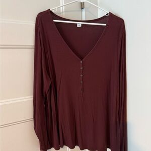 Old Navy Deep Red Long Sleeve Tee